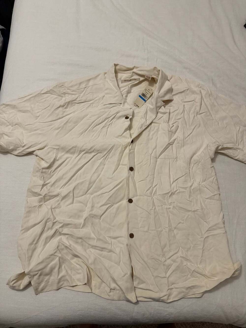 Tommy Bahama Cayman Camp S/S Silk Shirt Coconut XL